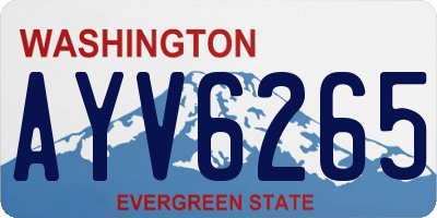 WA license plate AYV6265