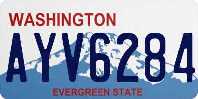 WA license plate AYV6284