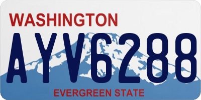 WA license plate AYV6288