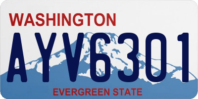 WA license plate AYV6301