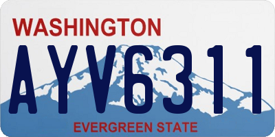 WA license plate AYV6311