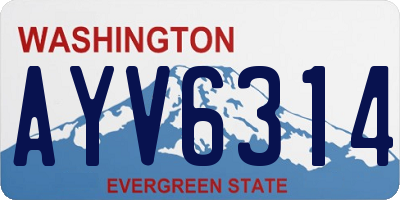 WA license plate AYV6314