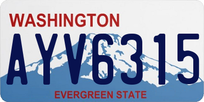 WA license plate AYV6315