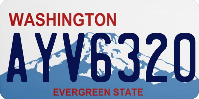 WA license plate AYV6320