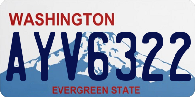 WA license plate AYV6322