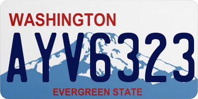 WA license plate AYV6323