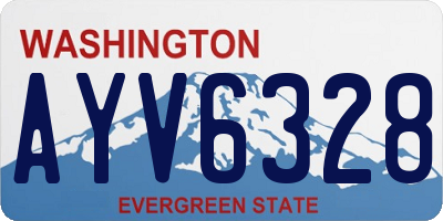 WA license plate AYV6328