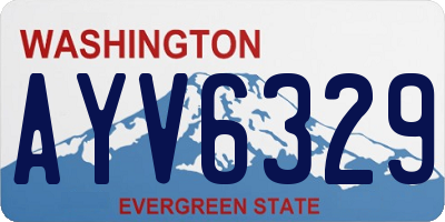 WA license plate AYV6329