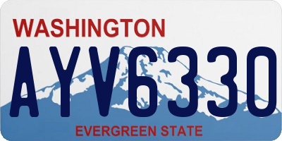 WA license plate AYV6330