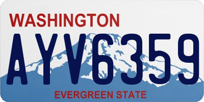 WA license plate AYV6359