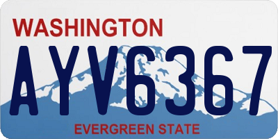 WA license plate AYV6367
