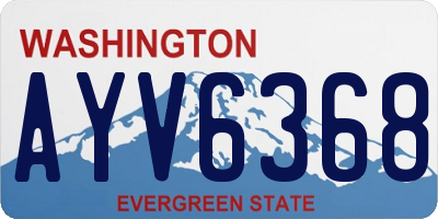 WA license plate AYV6368