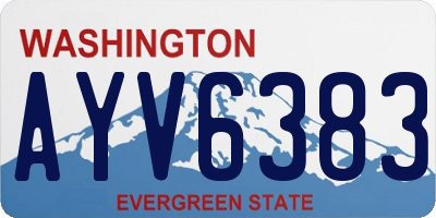 WA license plate AYV6383