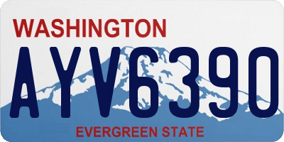 WA license plate AYV6390