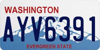 WA license plate AYV6391