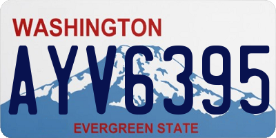 WA license plate AYV6395