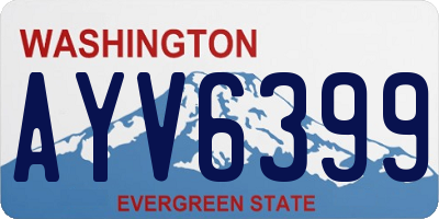 WA license plate AYV6399