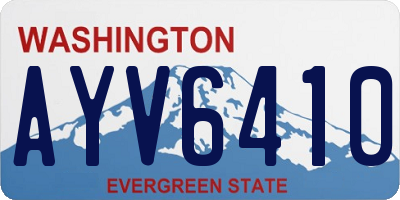 WA license plate AYV6410