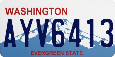 WA license plate AYV6413