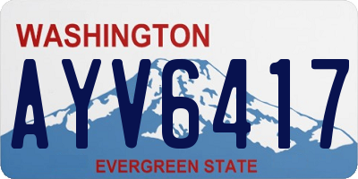 WA license plate AYV6417