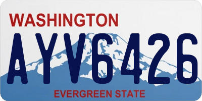 WA license plate AYV6426