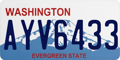 WA license plate AYV6433
