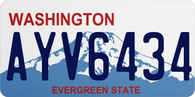 WA license plate AYV6434