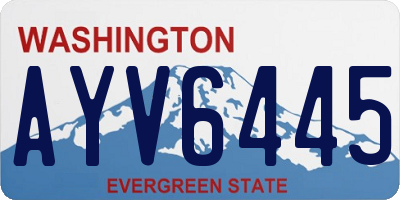 WA license plate AYV6445