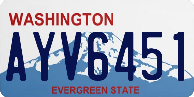WA license plate AYV6451