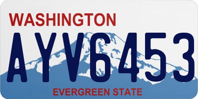 WA license plate AYV6453