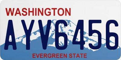 WA license plate AYV6456