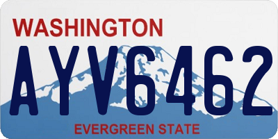 WA license plate AYV6462