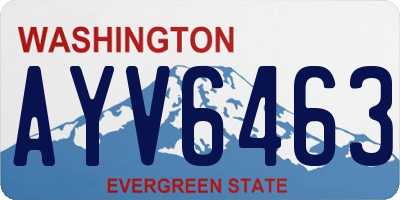 WA license plate AYV6463