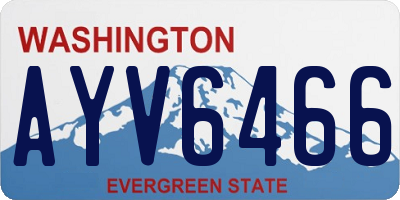 WA license plate AYV6466