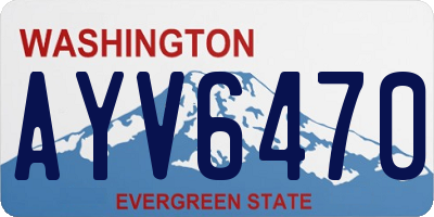 WA license plate AYV6470