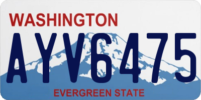 WA license plate AYV6475