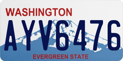 WA license plate AYV6476