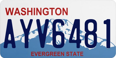 WA license plate AYV6481