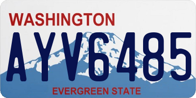 WA license plate AYV6485
