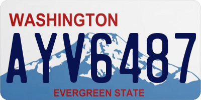 WA license plate AYV6487