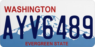 WA license plate AYV6489