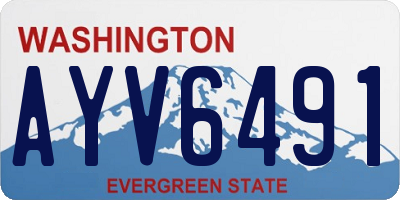WA license plate AYV6491