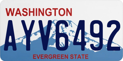 WA license plate AYV6492