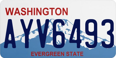WA license plate AYV6493