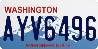WA license plate AYV6496