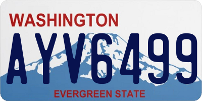 WA license plate AYV6499