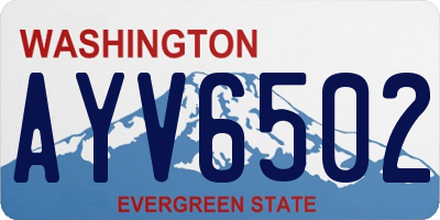 WA license plate AYV6502
