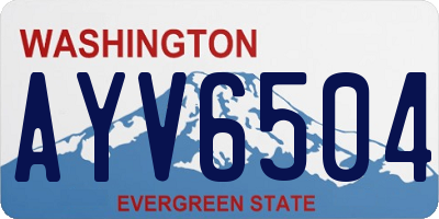 WA license plate AYV6504