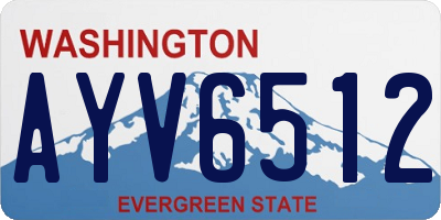 WA license plate AYV6512