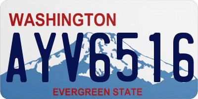 WA license plate AYV6516